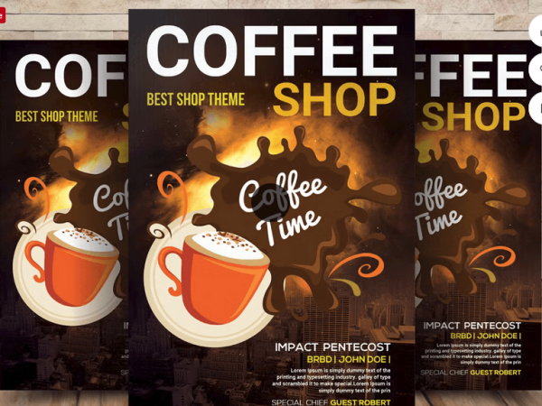 Modern Cafe Menu & Coffee Flyer Template PSD