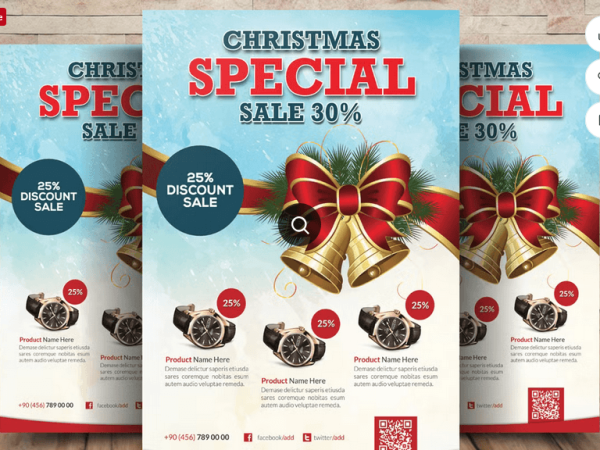 Modern Christmas Sale Promotion Flyer - Fully Layered