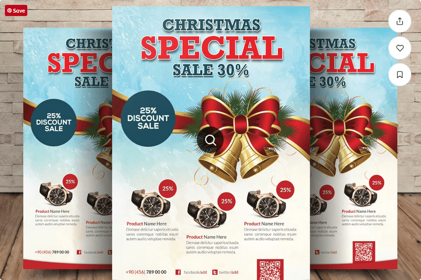 Modern Christmas Sale Promotion Flyer - Fully Layered
