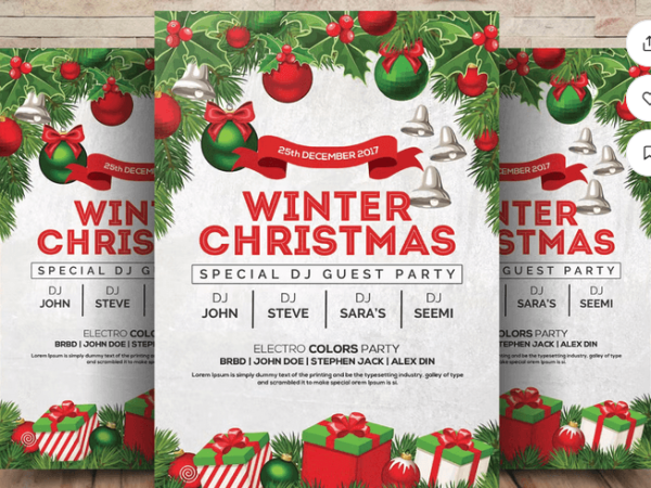 Modern Corporate Winter Christmas Celebration Flyer Template