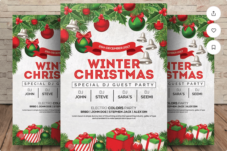 Modern Corporate Winter Christmas Celebration Flyer Template