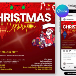 Modern Family Christmas Event Flyer – Fully Layered PSD