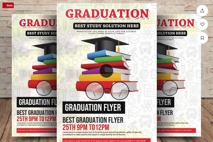 Modern High School Graduation Invite Flyer Template