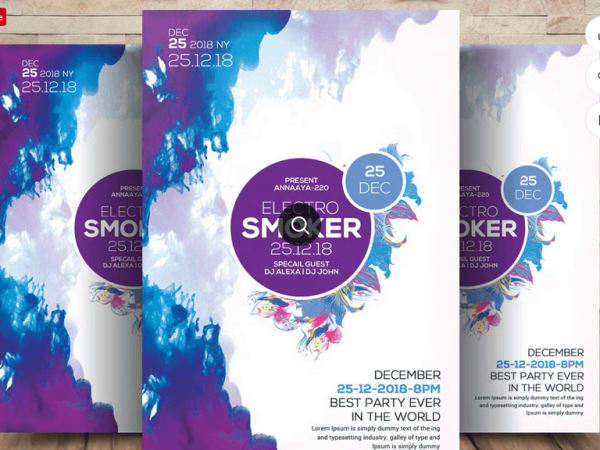 Modern Shisha & Smoke Party Flyer Template