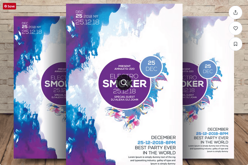 Modern Shisha & Smoke Party Flyer Template