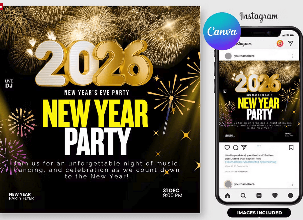 New Year Celebration Flyer Canva