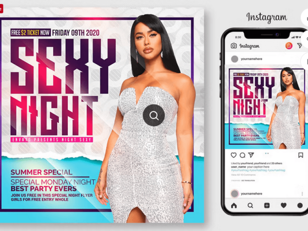 Night Club Event Flyer PSD Template File