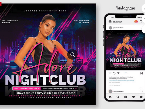 Night Club Party Concert Flyer PSD Template File