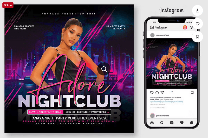 Night Club Party Concert Flyer PSD Template File