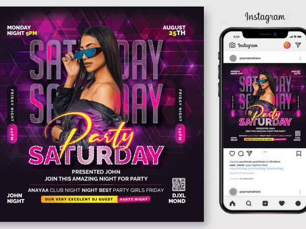 Night Club Party Flyer PSD Template File