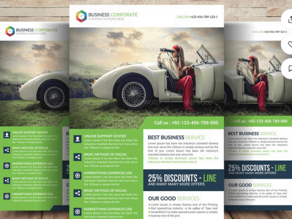 Oil & Gas Company Flyer PSD Template Design