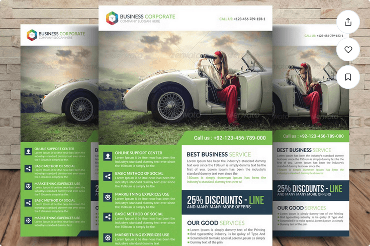 Oil & Gas Company Flyer PSD Template Design
