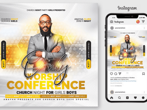 One Church Flyer Template PSD Design