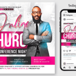 Online Church Flyer Template PSD Design
