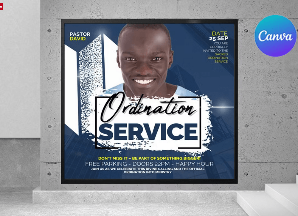 Ordination Ceremony Flyer Canva