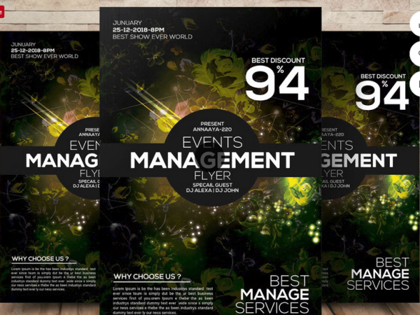 Party & Event Management Catering Flyer Template PSD
