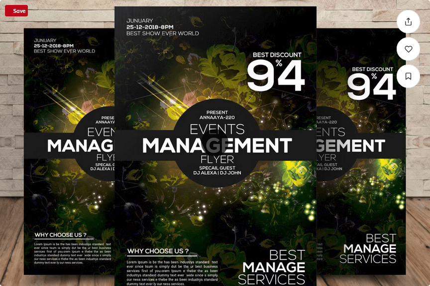 Party & Event Management Catering Flyer Template PSD