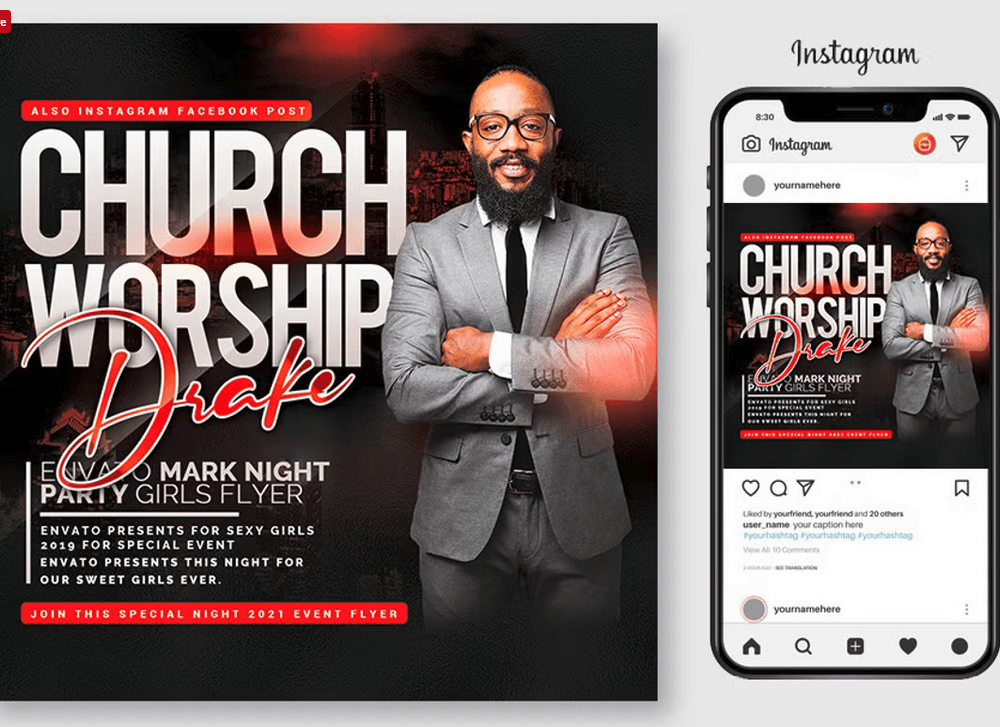 Pastor Anniversary Church Flyer PSD Template File