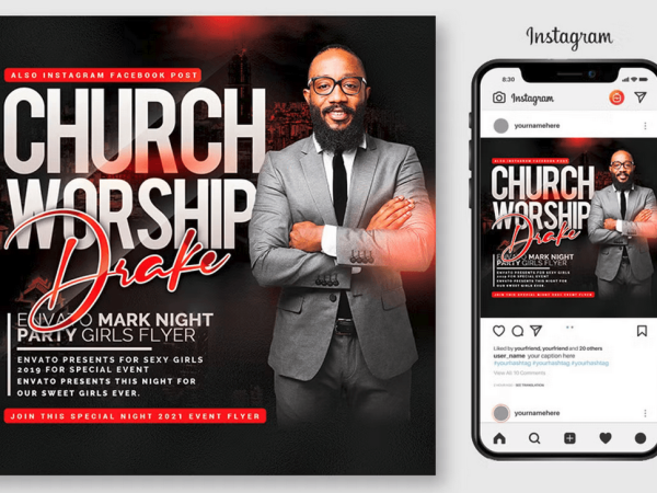 Pastor Anniversary Church Flyer PSD Template File