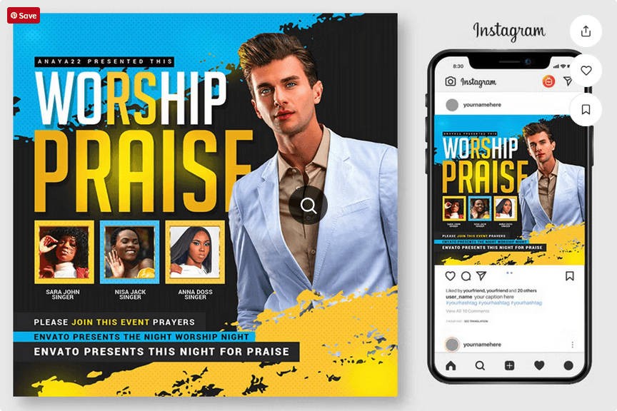 Pastor Anniversary Flyer PSD Template File