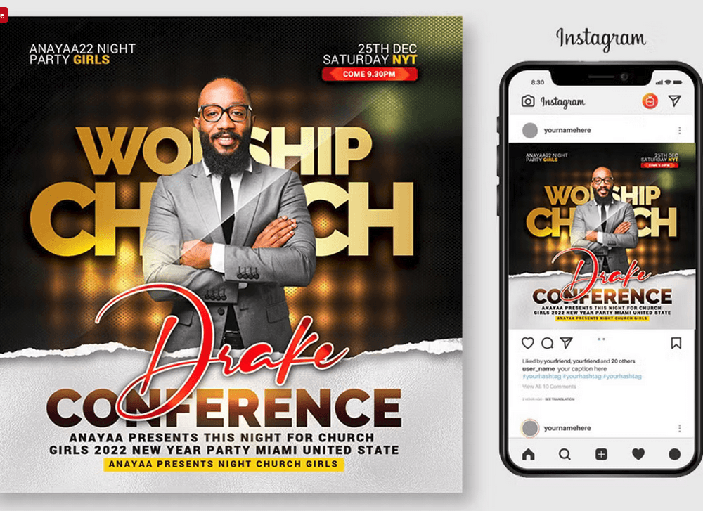 Pastor Birthday Anniversary Church Flyer PSD Template File