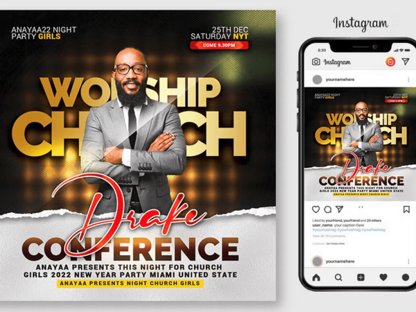 Pastor Birthday Anniversary Church Flyer PSD Template File