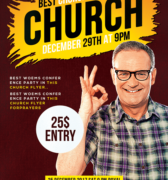 Pastor Worship PSD Flyer Template Design