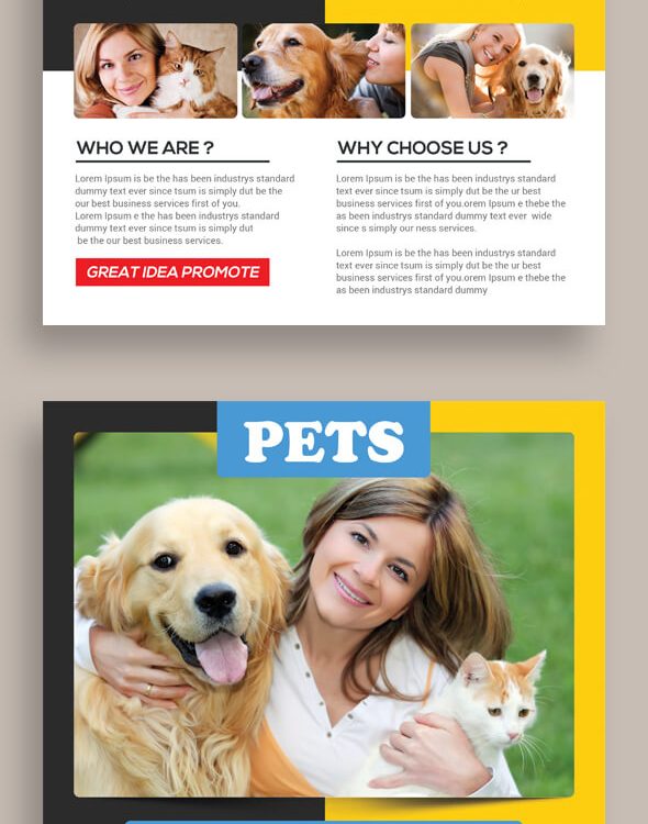 Pets Care PSD Flyer Template