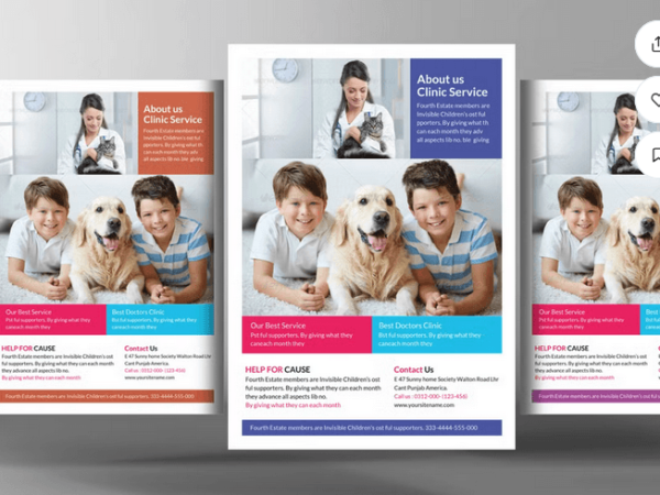 Pets Clinic Flyer Template PSD