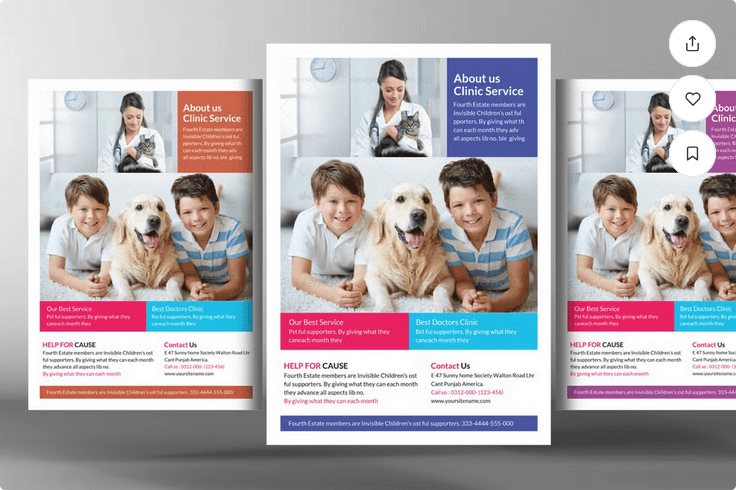 Pets Clinic Flyer Template PSD
