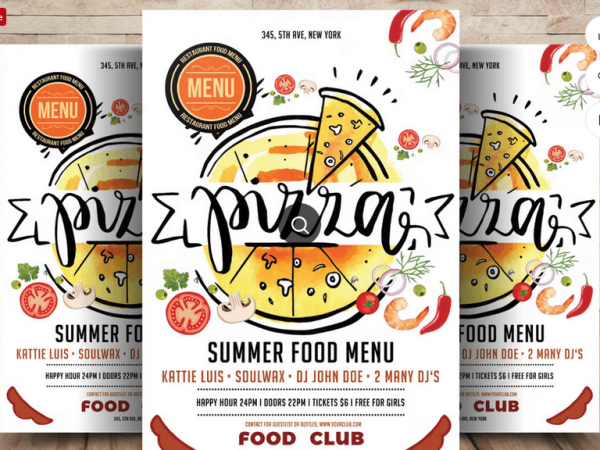 Pizza Fast Food Flyer Template PSD