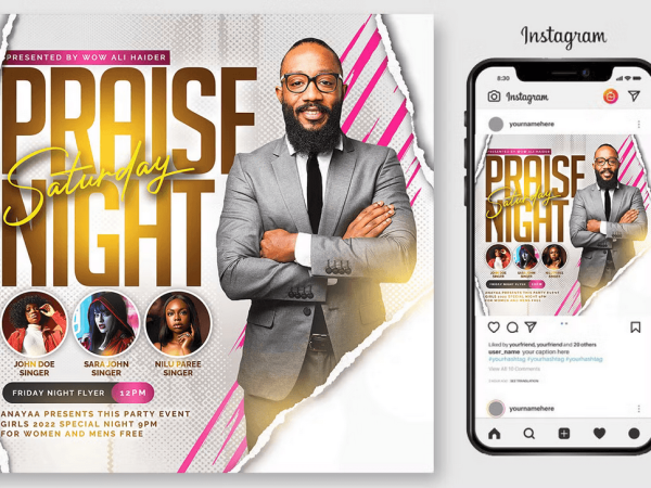 Praise Worship Flyer Template PSD Design