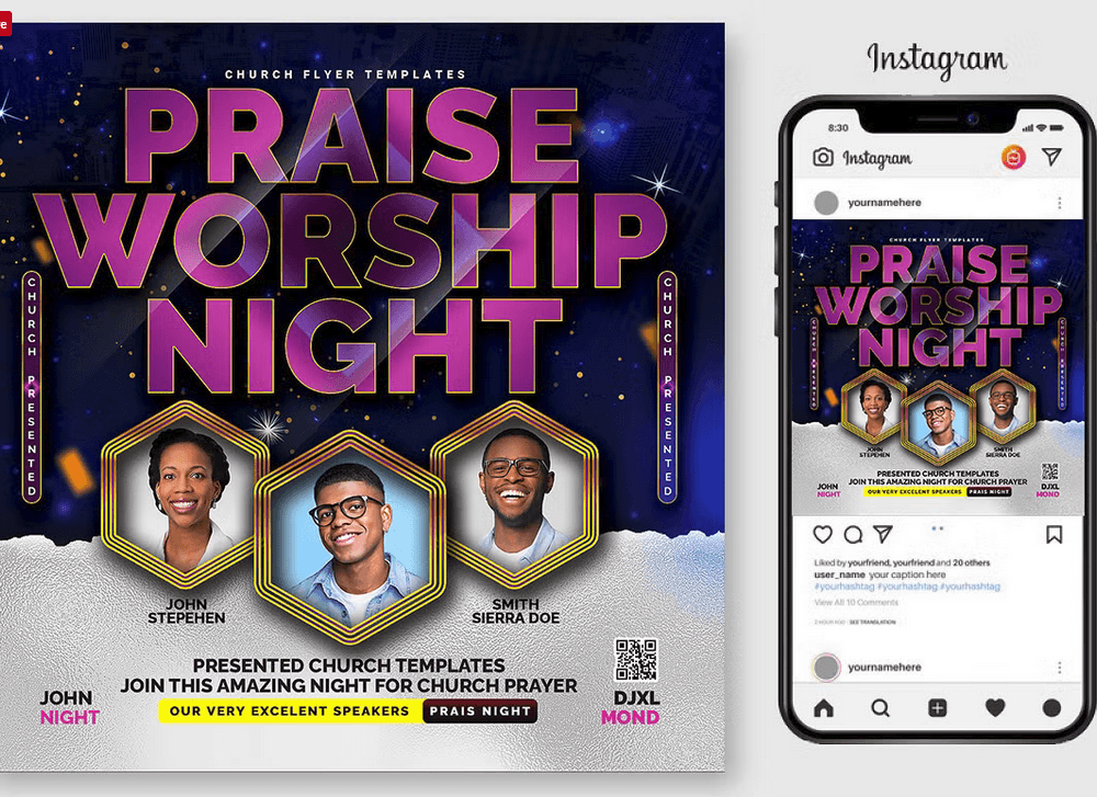 Praise Worship PSD Flyer Template