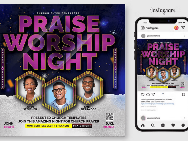 Praise Worship PSD Flyer Template
