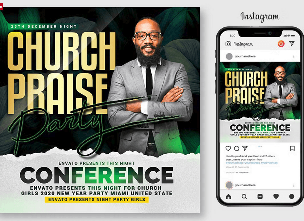 Praise Worship Pastor Flyer PSD Template File