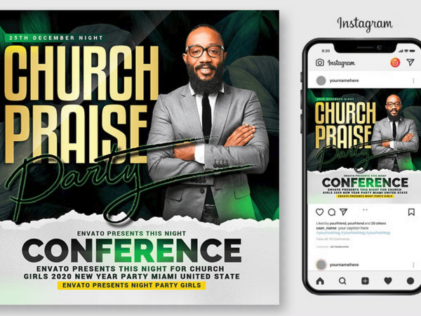 Praise Worship Pastor Flyer PSD Template File