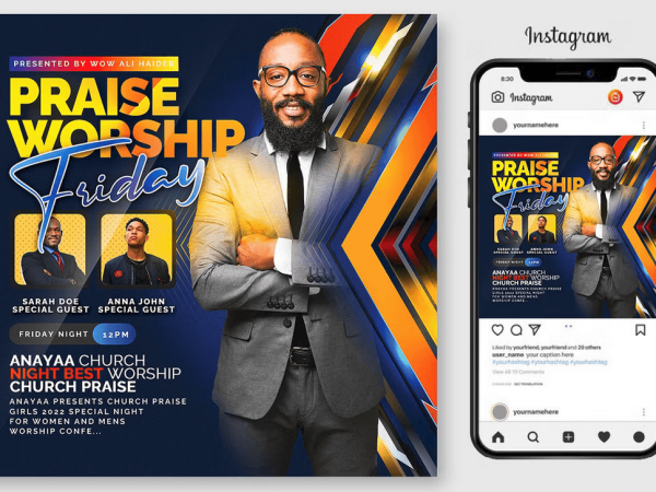 Prayer Service Flyer PSD Template File