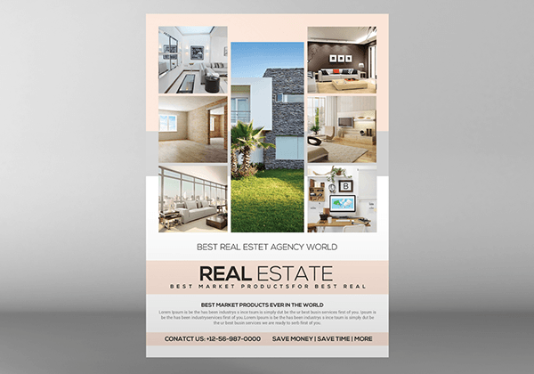 Real Estate House PSD Flyer Template Design