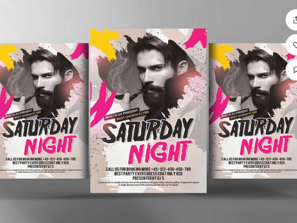 Retro Disco DJ Event Flyer PSD Template