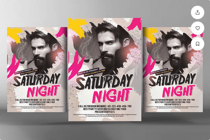 Retro Disco DJ Event Flyer PSD Template