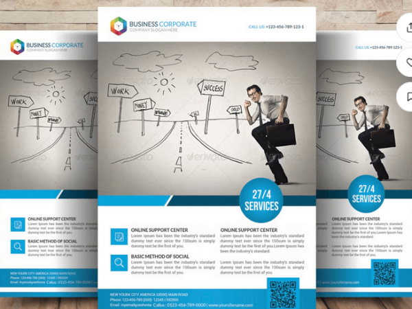 Roofing Company Flyer PSD Template Design
