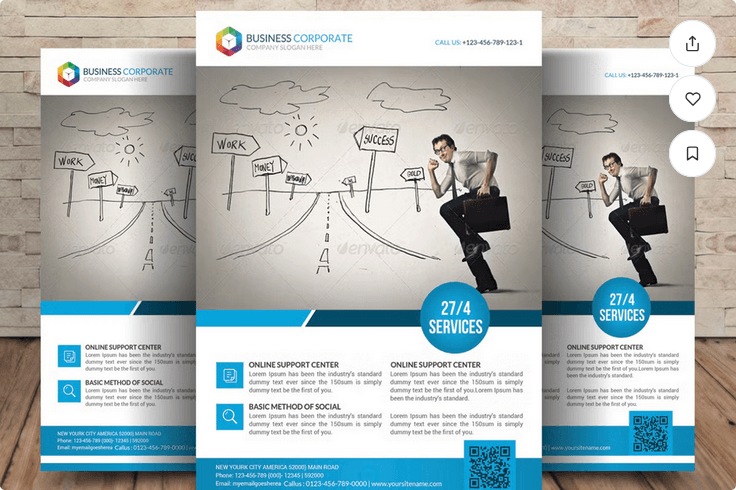 Roofing Company Flyer PSD Template Design