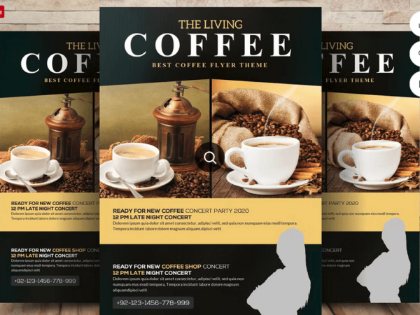 Rustic Coffee Shop Promotion Flyer PSD