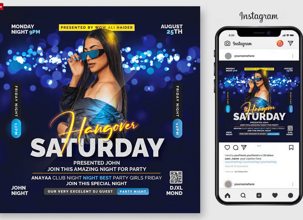 Saturday Girls Flyer PSD Template File