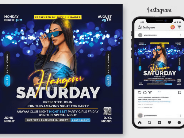 Saturday Girls Flyer PSD Template File