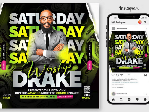 Saturday Gospel Night Flyer Template PSD Design