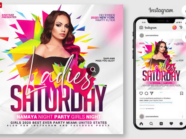 Saturday Night Club Flyer PSD Template File