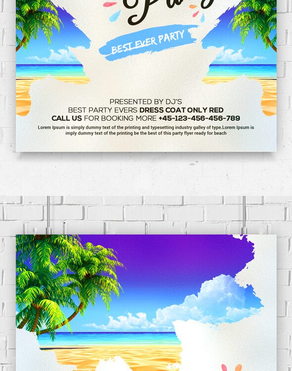 Summer Beach Party PSD Flyer Template