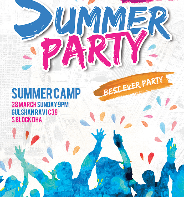 Summer Concert Party PSD Flyer Template Design