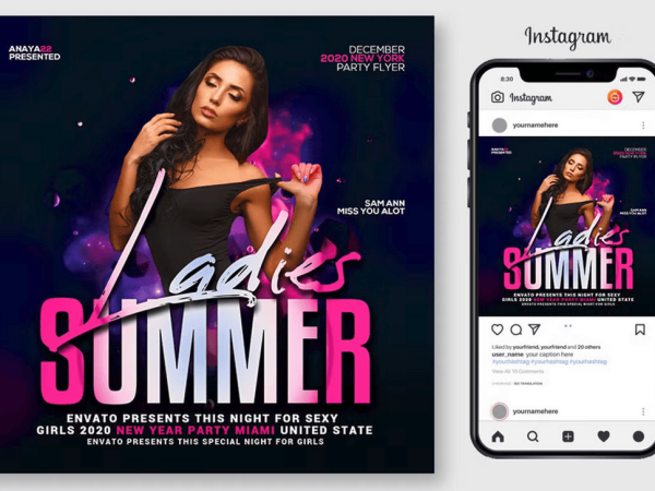 Summer Event Party Flyer PSD Template File